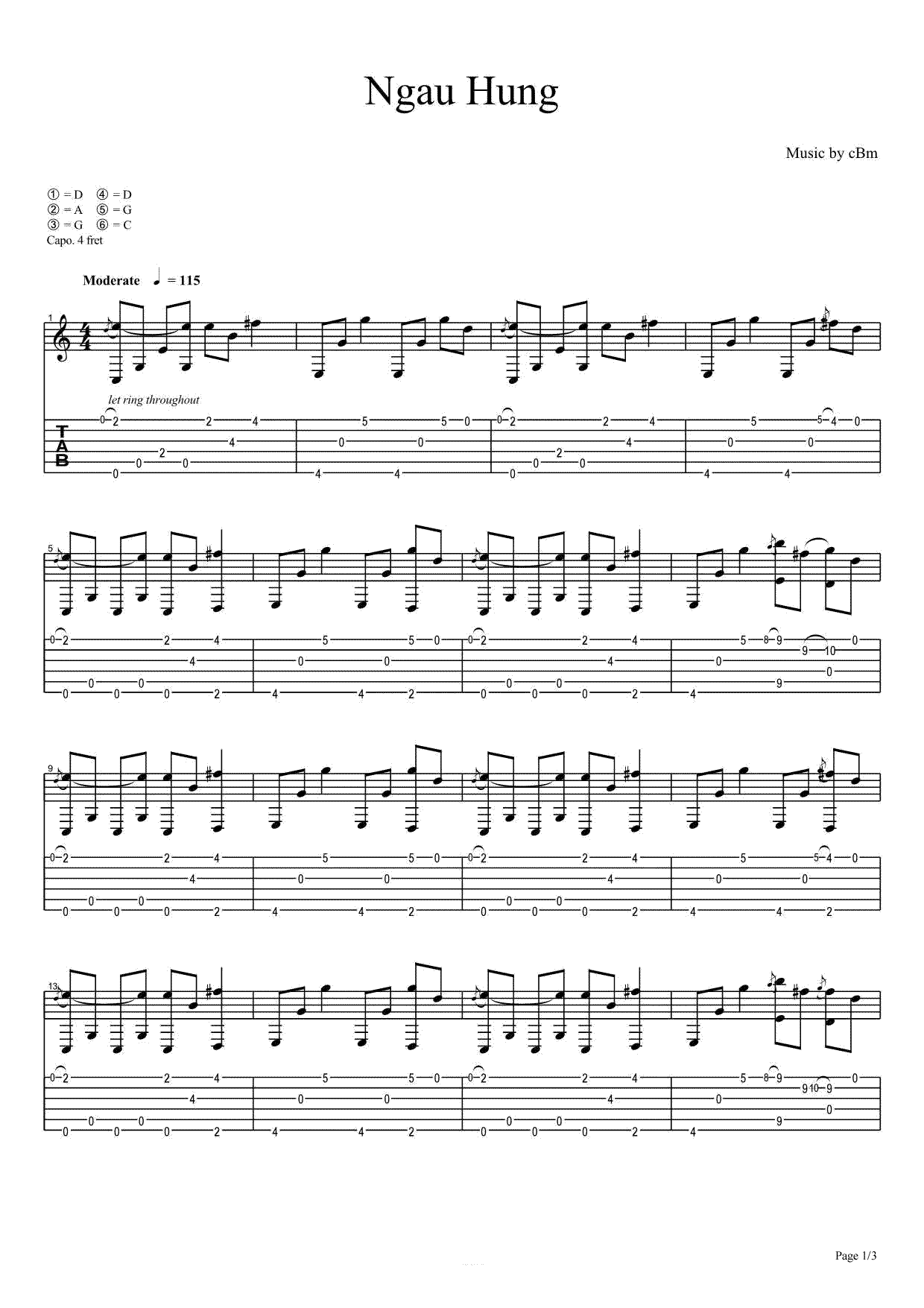 电音歌曲pdd洪荒之力指弹吉他谱