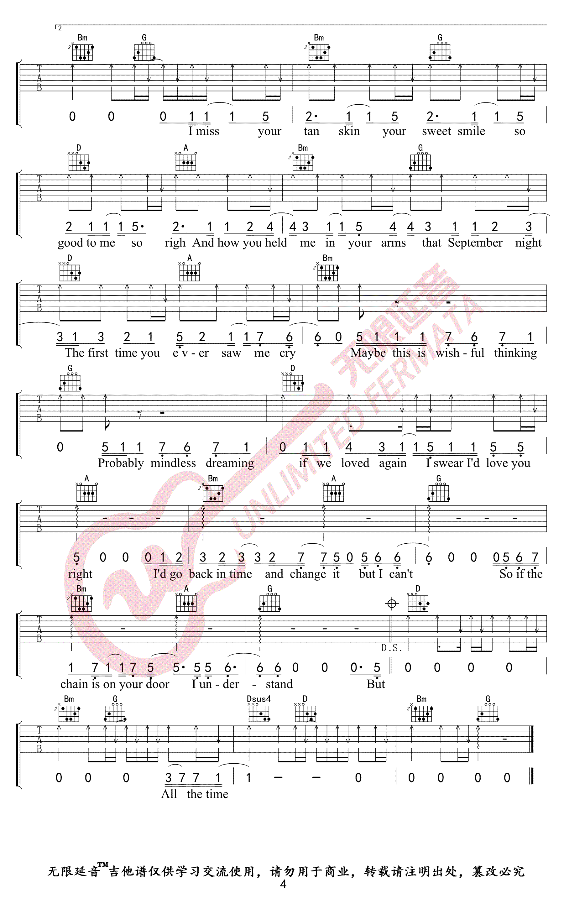 Back To December吉他谱 Taylor Swift-4